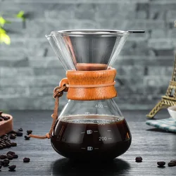 400 ML Glass Coffee Pot With Filter Hand Coffee Pot High Borosilicate Glass High Temperature Teapot For Hot Cold Drinks Milk Tea