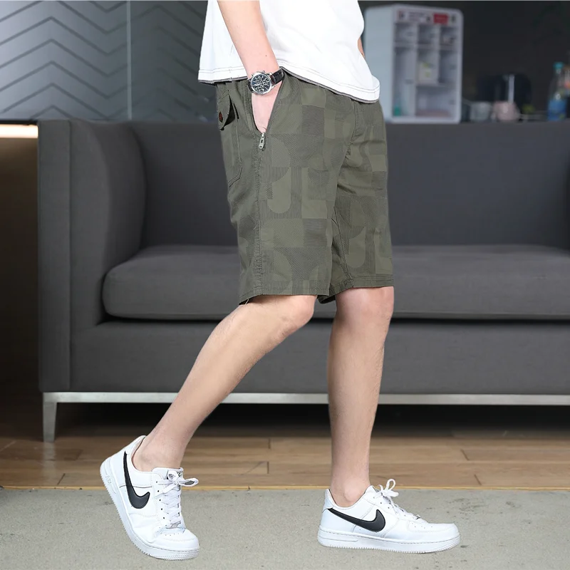 Men\'s Fashion Print Shorts Elastic Waist Beach Shorts Gym Male Clothes Swimwear Plus Size Y2K Knee Short Pants