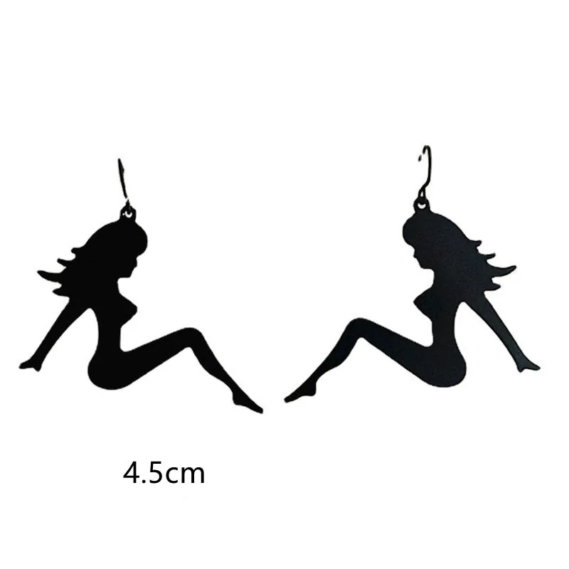 Ovxxons 1 Pair Abstract Humanoid Female Earrings Temperament New Cold Wind Fashion Cartoon Everything Up Stud Ear image 3