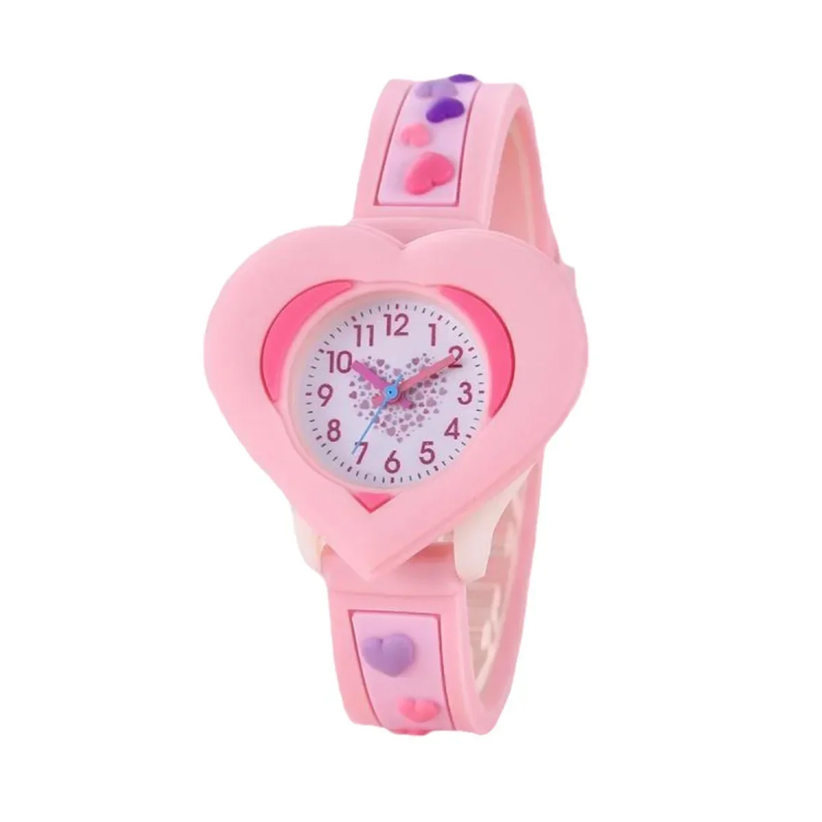 New Love Children\'s Student 3D Quartz Watch Learn To Recognize The Time Send Gifts Silicone Cute Personalized Children\'s Watch