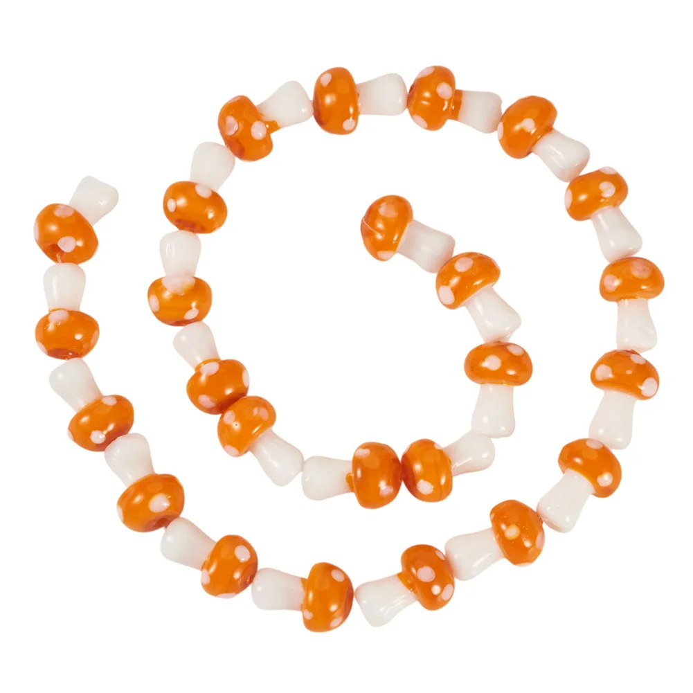 25pcs/string Colorful Mushroom Lampwork Glass Beads Loose Beads For Jewelry Making DIY Craft Handmade Accessories - view 3