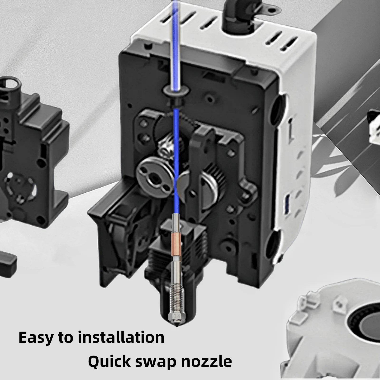 Bimetal Nozzle For QIDI Plus 4 0.2/0.4/0.6/0.8mm Ceramic Quick Removal Nozzle Insulation Integration For QIDI Plus4 3D Printer