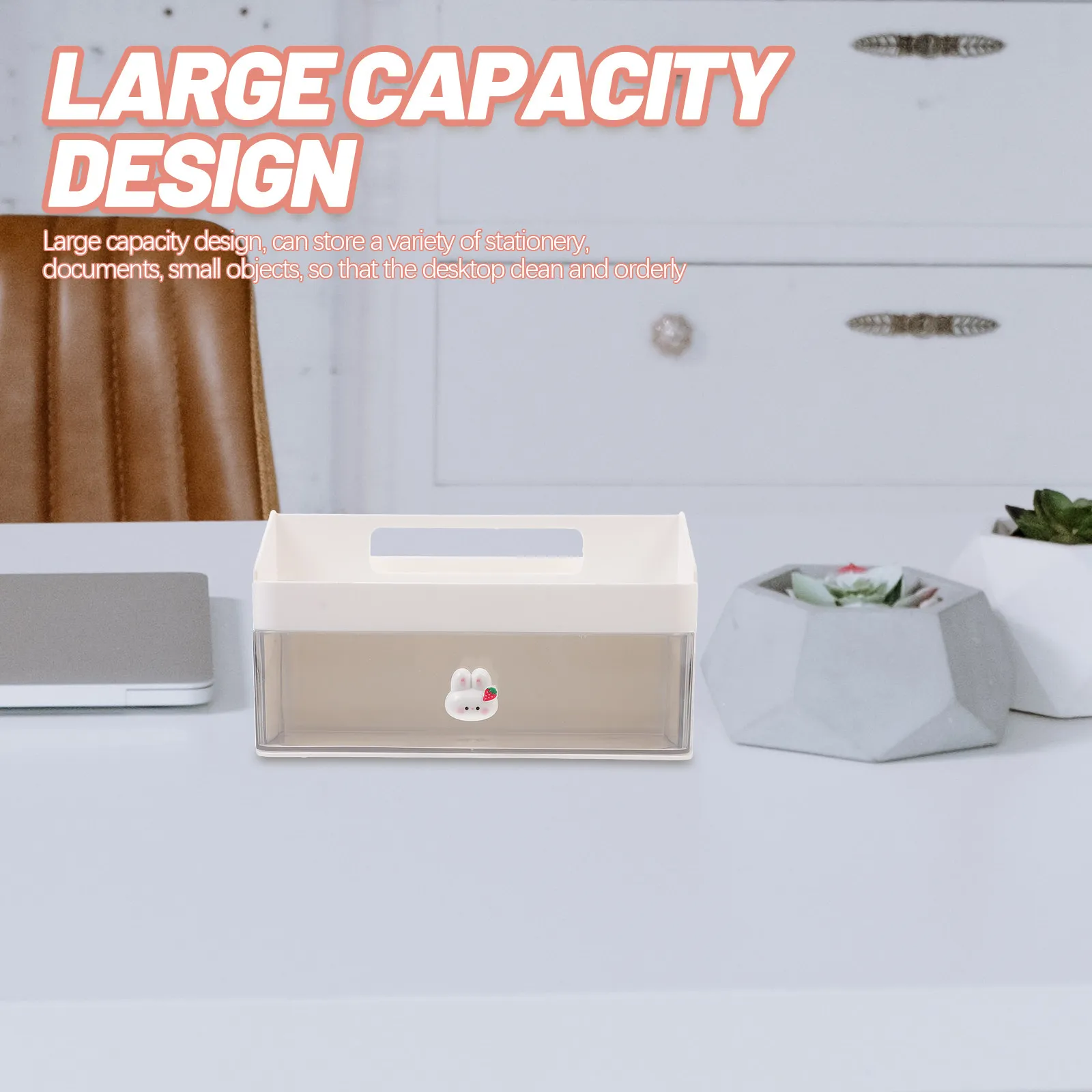 Large Capacity Plastic Desktop Organizer Storage Container Jewelry Makeup Holder for Office Home Desk Organizing