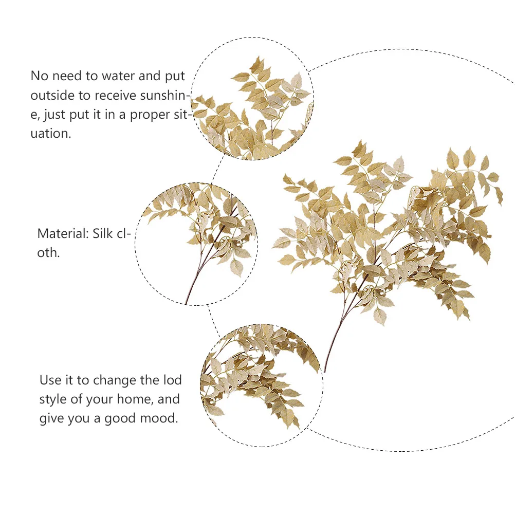 

Single Branch Simulated Leaves Artificial Plants Indoor Greenery Silk Flower Fake Leaf Decor