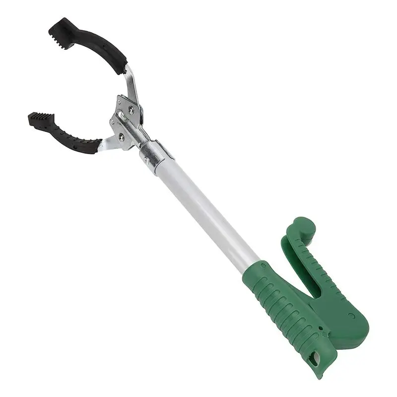 AT16 Garbage Tongs Pick Up Reaching Tool Long Arm Garbage Collection Stick Alloy Garbage Clip Picker 40cm