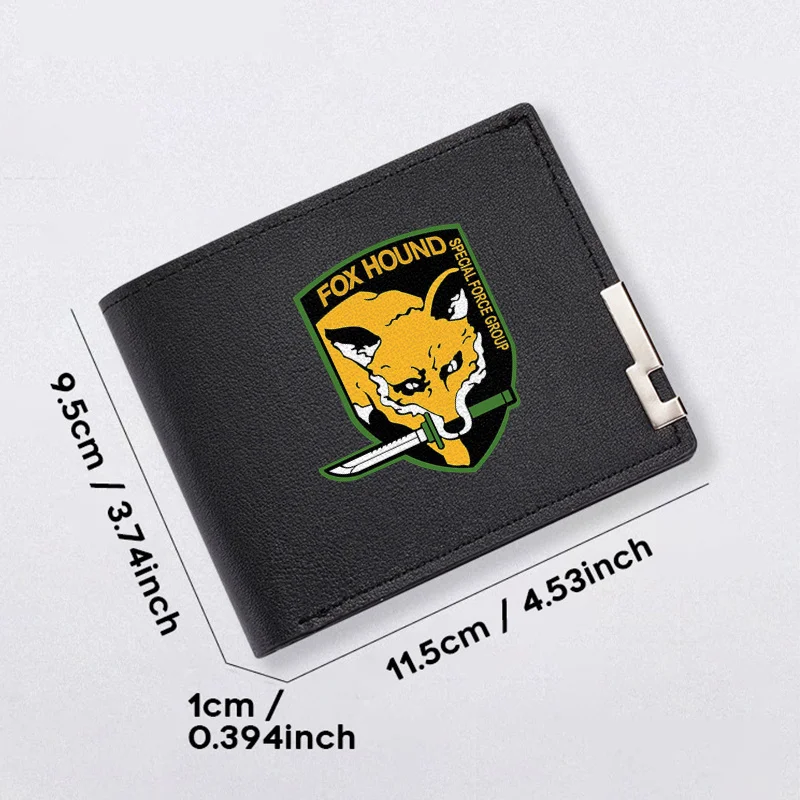 Portfel męski FOX HOUND SPECIAL FORCE GROUP LOGO PU LEATHER, kompaktowy, cienki, wytrzymały, lekki, w stylu biznesowym, do codziennego użytku.