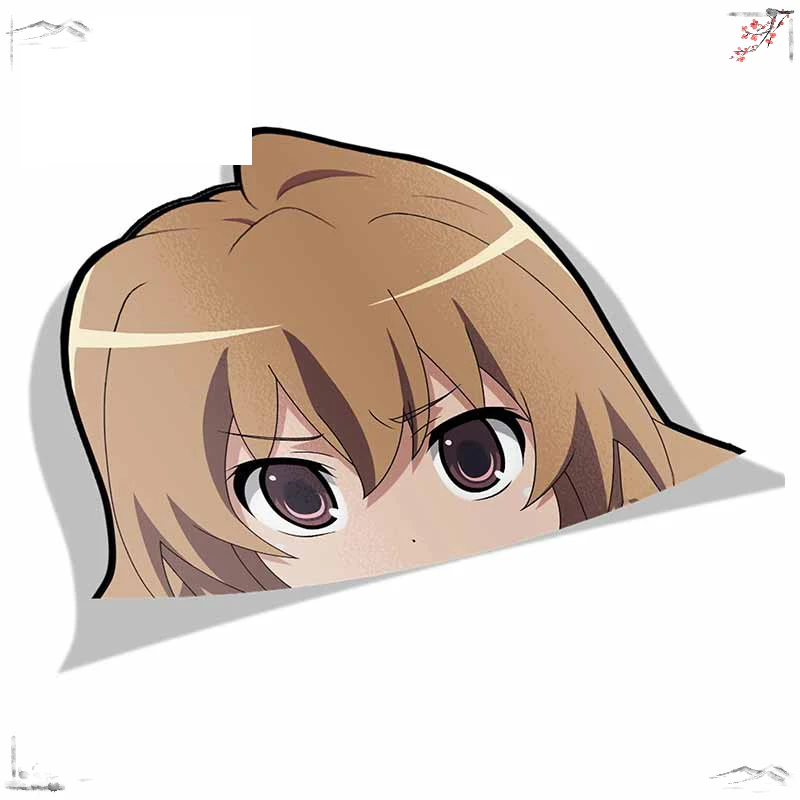 ملصق سيارة لـ Taiga Aisaka Toradora Peeker Big Head Anime Vinyl ملصقات الزجاج الأمامي الخلفي ملحقات السيارة، KK