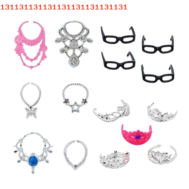 20PC Fashion Accessories Set for 1/6 Dolls; DIY Jewelry Decoration and Crown for Girls