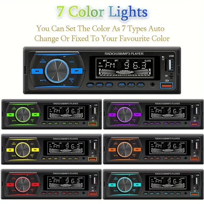 1pc Car Radio Stereo 1Din M3 Player 60W x 4 FM Receiver with IR Remote Control, AUX/USB/TF Card Slot