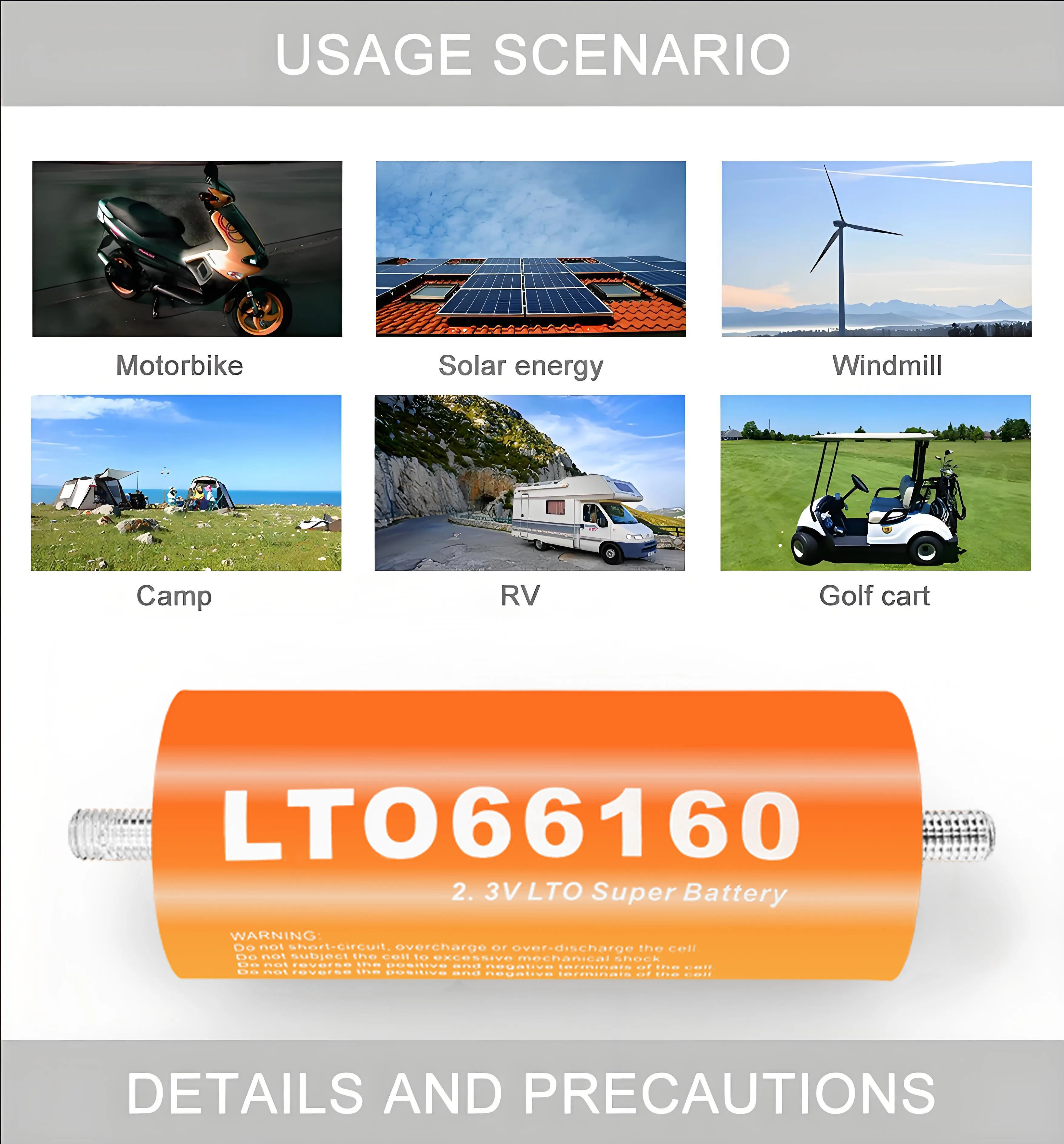Batterie Lithium Titanate originale LTO66160H 2.3V 40ah, décharge 10C, bricolage 12V 24V 36v, batteries résistantes aux basses températures