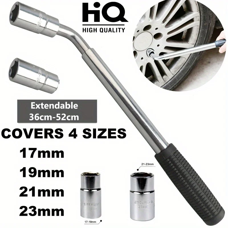 

Extending Telescoping Lug Nut Wrench,Extendable Power Wheel Wrench Brace,ChromeVanadium Socket ForCar Van Brace Tire Repair Tool