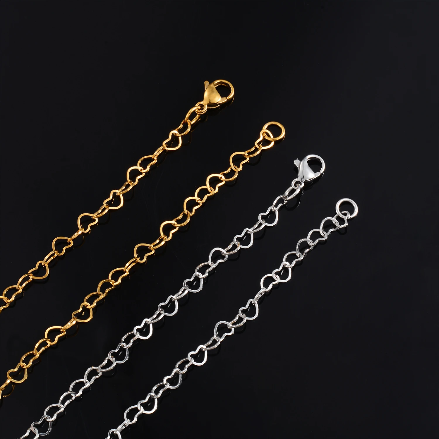 Elegante Halskette mit hohlem Herz aus Edelstahl, süße, niedliche Liebeskette, Choker für Freundin, Frauen, Schmuckgeschenk – Detail 2