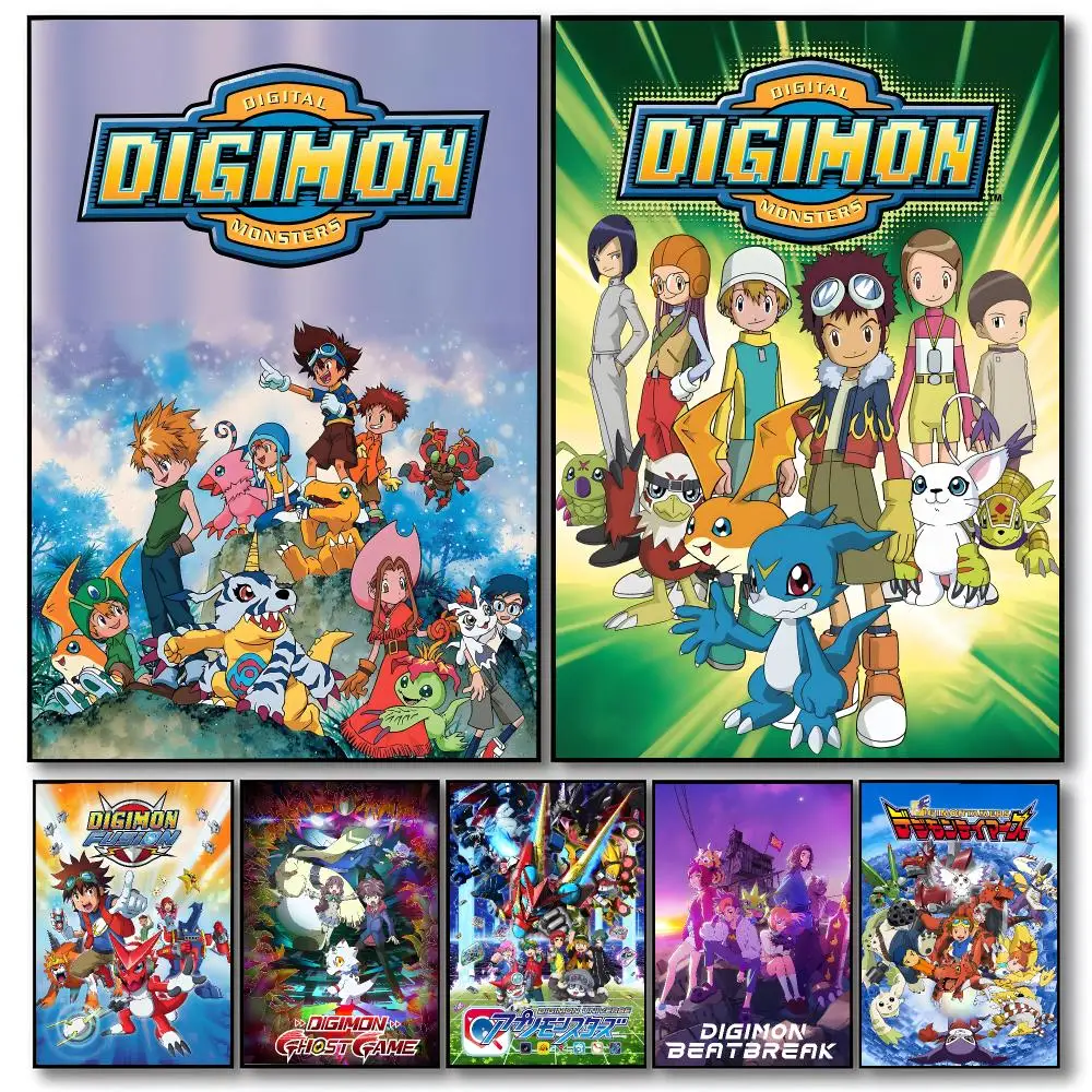 anime Digimon Poster Poster HD Printing Cozy Warm Style Home Decor Suitable for Living Room Bedroom Gift