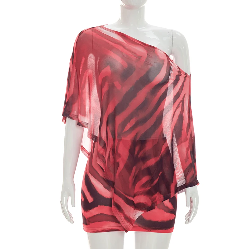 Damen-Set mit Krallenmuster: Einschultriges Top & Figurbetonter Rock, Zweiteiliges Ensemble – Detail 12