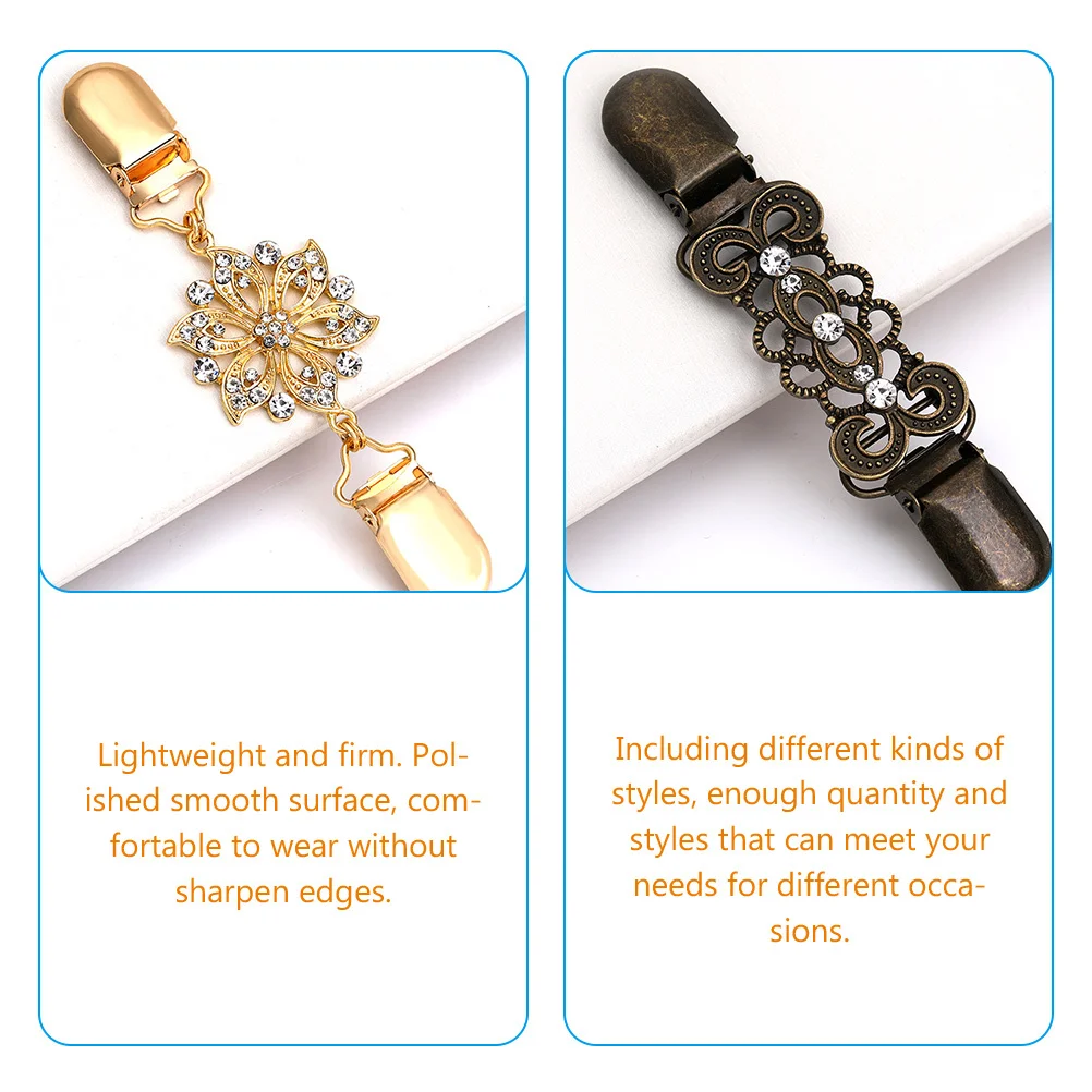 

4pcs Retro Shirt Women For The Back Alloy Vintage Cinch Clips For Women Dress Scarf Cardigan Sweater Clip Shirt Clips Back