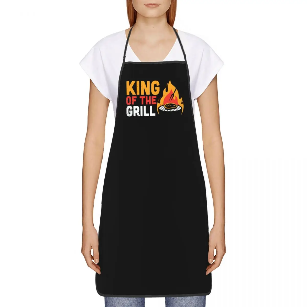 Custom Bib King Of The Grill Aprons for Men Women Unisex Adult Chef Kitchen Cooking BBQ Grilling Legend Tablier Cuisine Baking