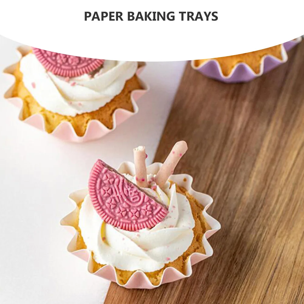 

50pcs Cake Cups Baking Liners High Temp Resistant Mini Paper Dessert Holders Thick Material Perfect for Cupcakes Truffles