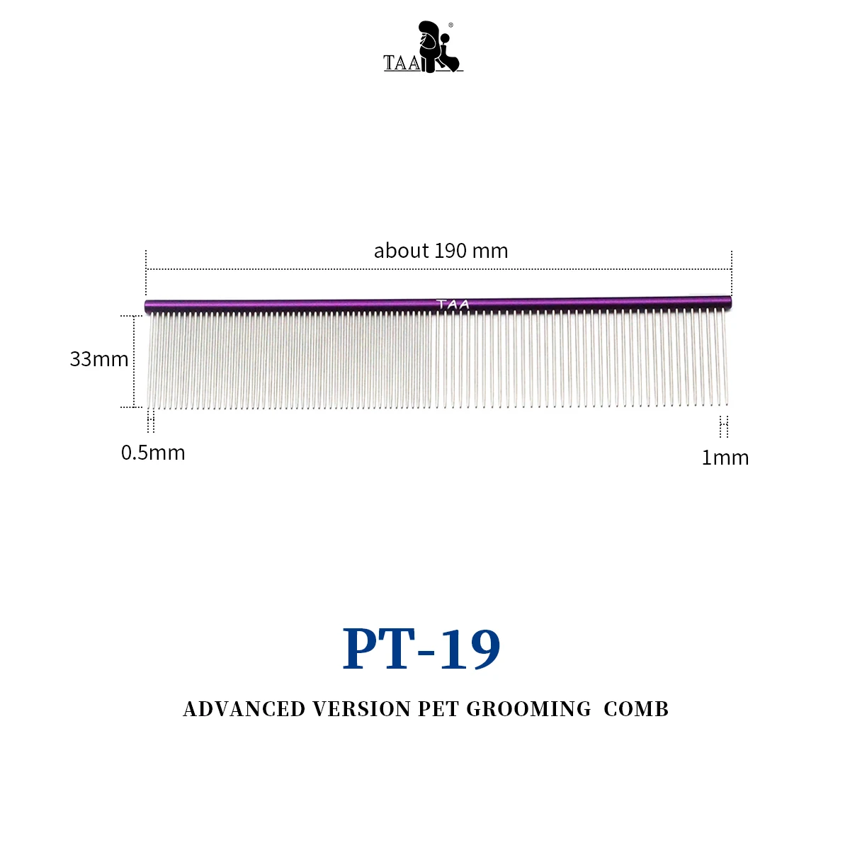 Imagem -02 - Taa Itta Professional Dog Comb Q-bouncy Design Bonito para Pet Grooming Linhas Retas de Alumínio Colorido