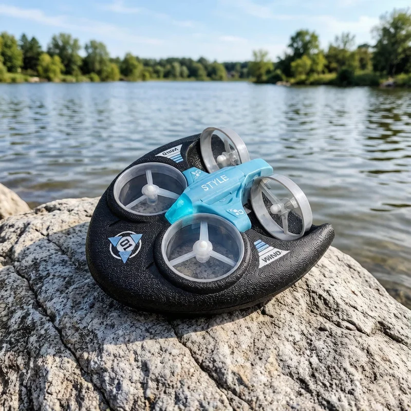 Nuevo JJRC H101 2.4G Rc Mini Vehículo de Control Remoto 3 en 1 para Agua, Tierra y Aire, Dron con Cuatro Ejes, Juguete de Regalo