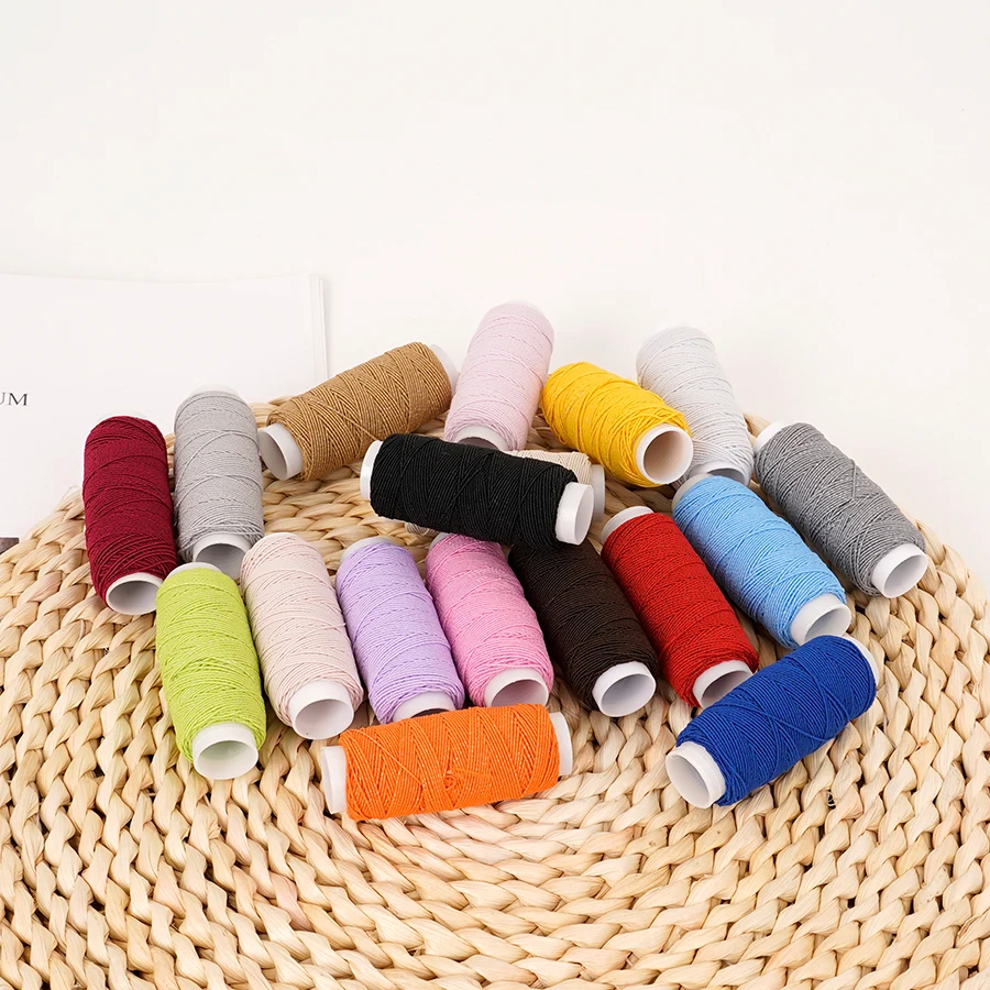 18-Color 0.6mm Ultra-Fine Elastic Thread, 20m High-Stretch Sewing Machine Bobbin Thread, DIY Clothing Overlock Rope for  Garment