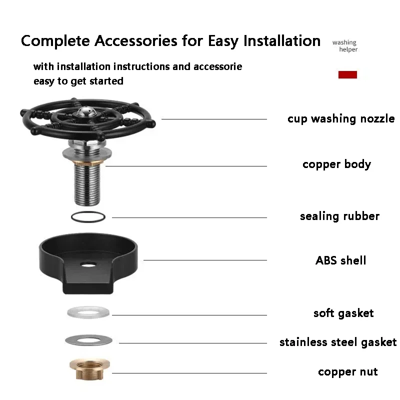 High Faucet Glass Rinser for Kitchen Sink Automatic Cup Washer Bar Glass Rinser Coffee Pitcher Wash Cup Tool Kitchen Accessories