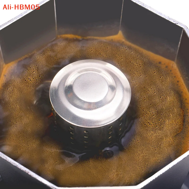 (HB05)Moka Pot Anti-spray Cap Anti-splash Coffee Pot Aluminum Splash Valve Moka Pot Spray-proof Lid Accessories