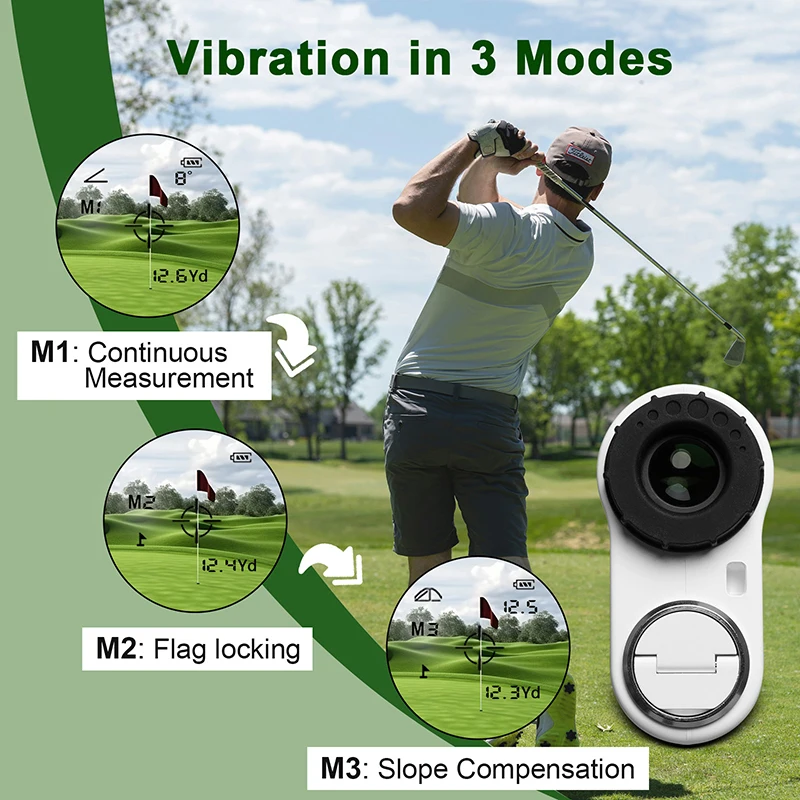 iMeter Golf-Laser-Entfernungsmesser, 600 m Slope Flag-Lock-Winkelmodus, hochpräziser Entfernungsmesser mit Vibration für die Golfjagd