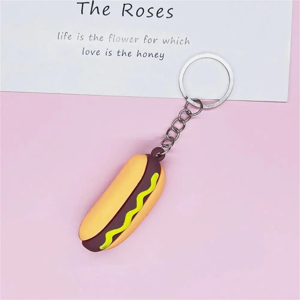 

Keychain Creative King Ring Holder PVC Soft Glue Decorate Unique Pizza Burger Key Chain Holder