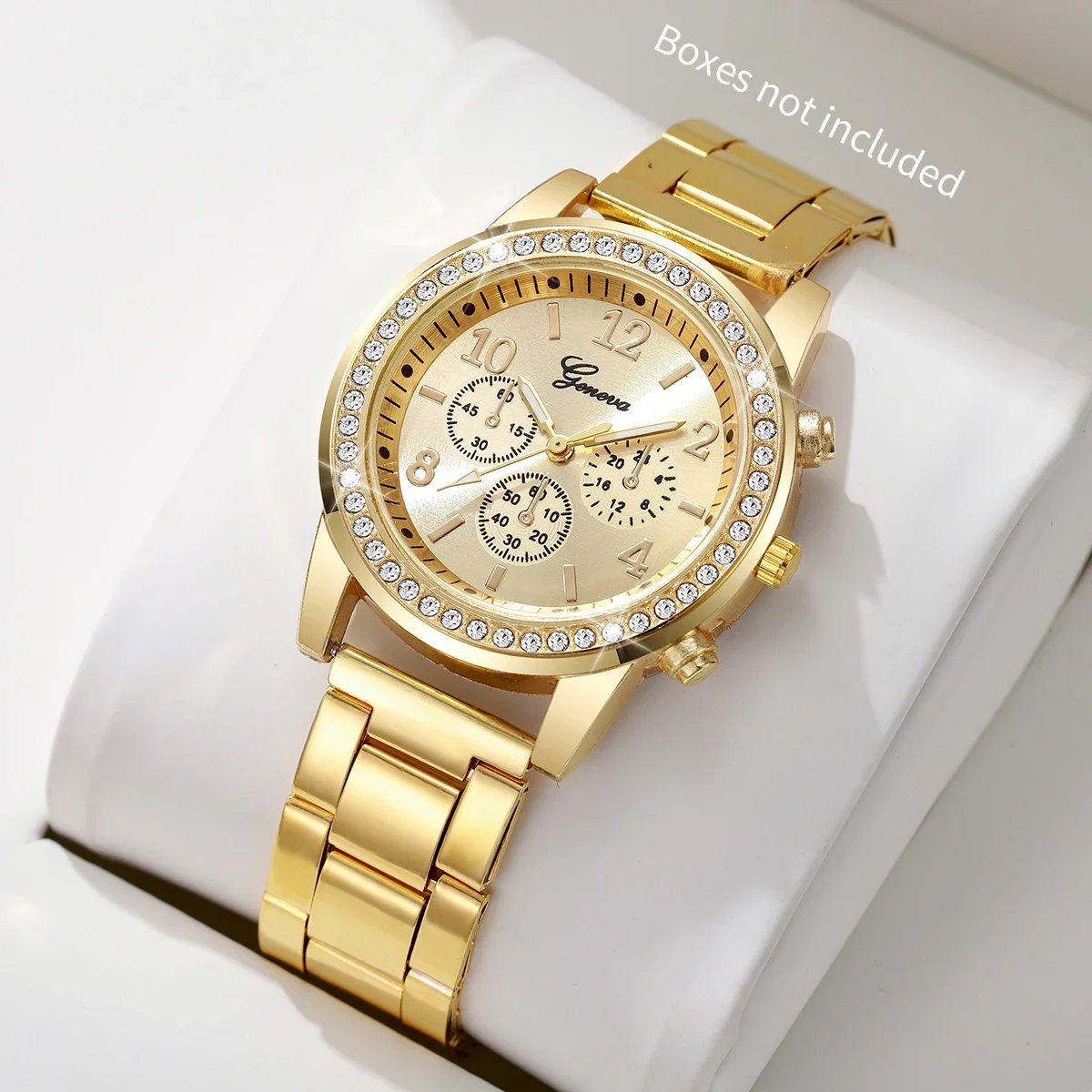 Fashion Rhinestone Women Watches Ladies Alloy Band Arabic Dial Analog Quartz Wrist Watches（Without Box）