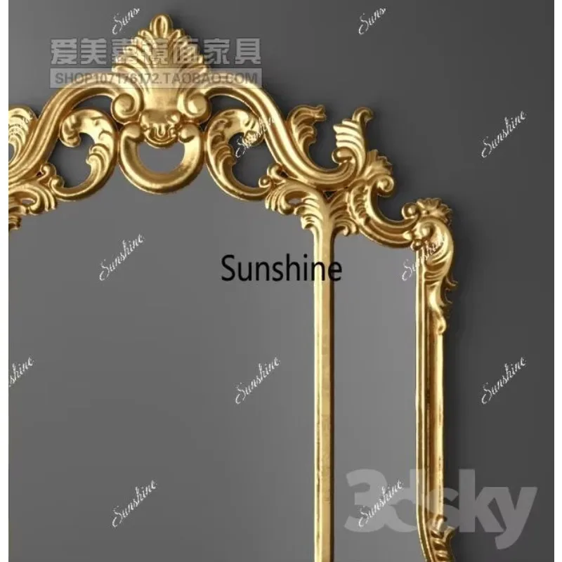 European art carved tri-fold mirror bedroom dresser mirrorTJ