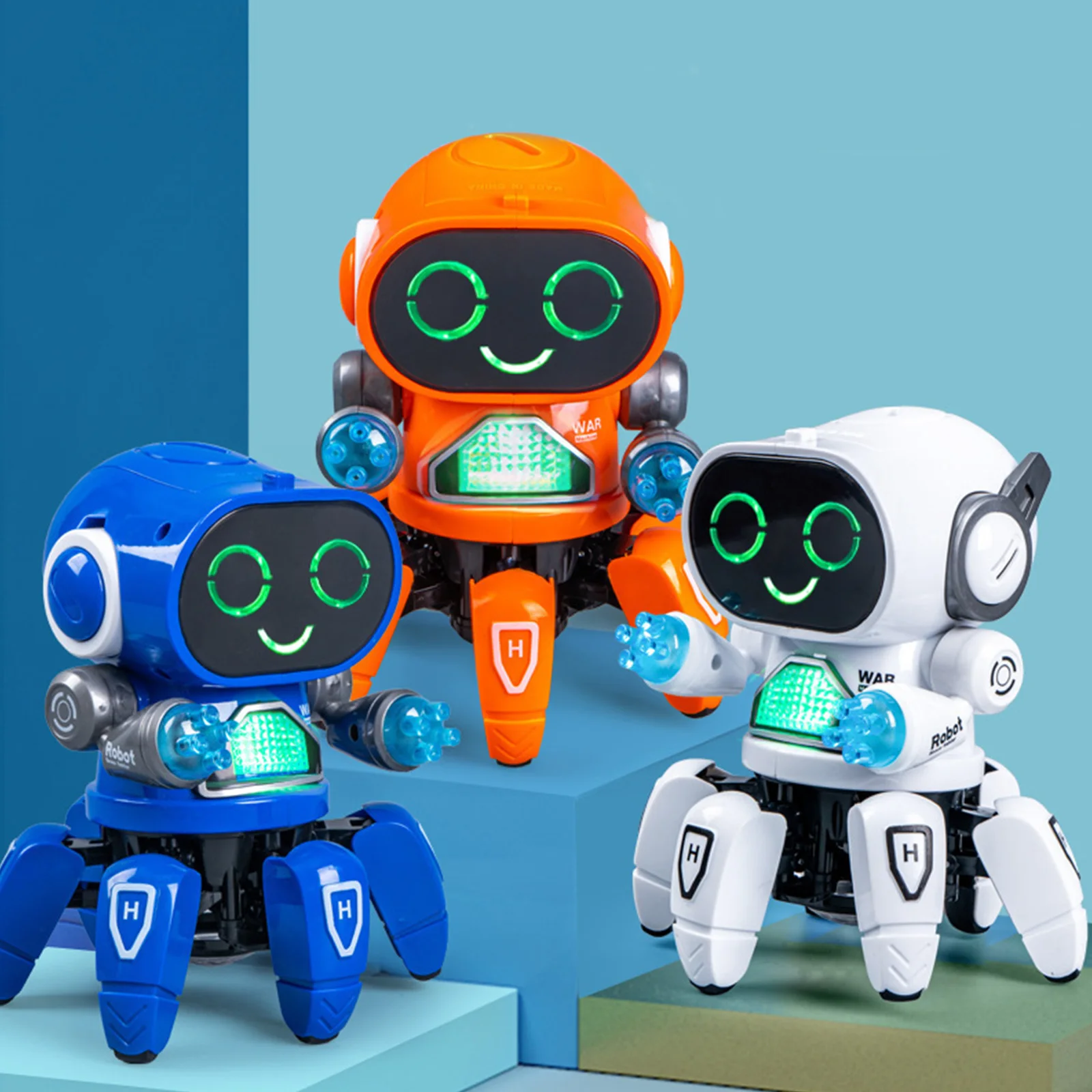 6-Claw Robot Toy for Kids Electric Smart Robots with Clear Sound Plastic Intelligent Robots for Kindergarten Kids & Street Stall