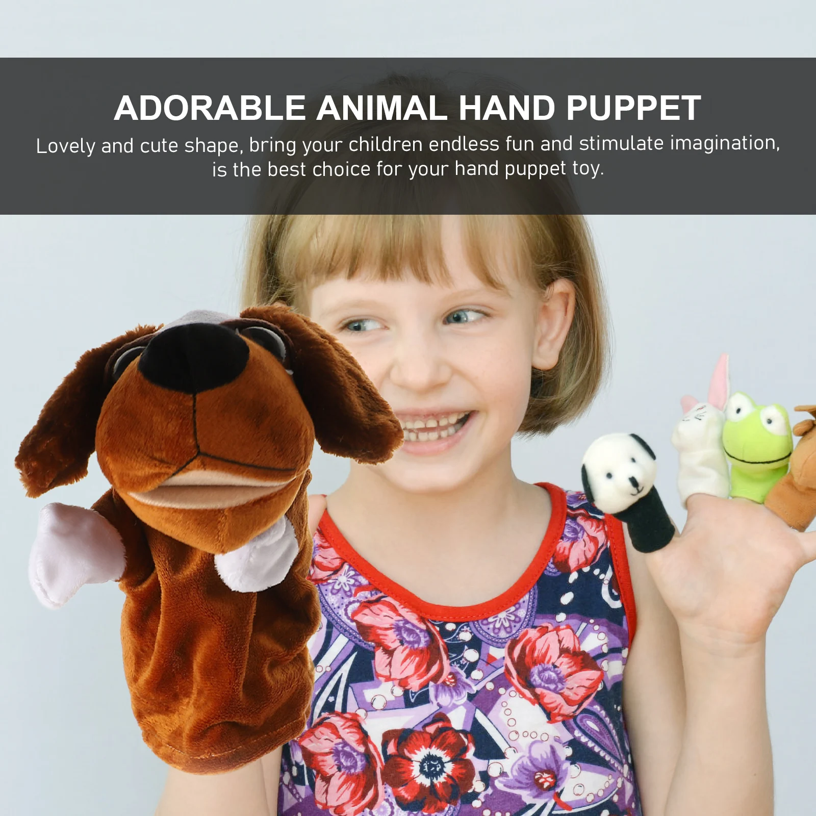 2 pezzi burattini animali burattini a mano per bambini scimmia animali di peluche giocattoli cartone animato genitore-figlio