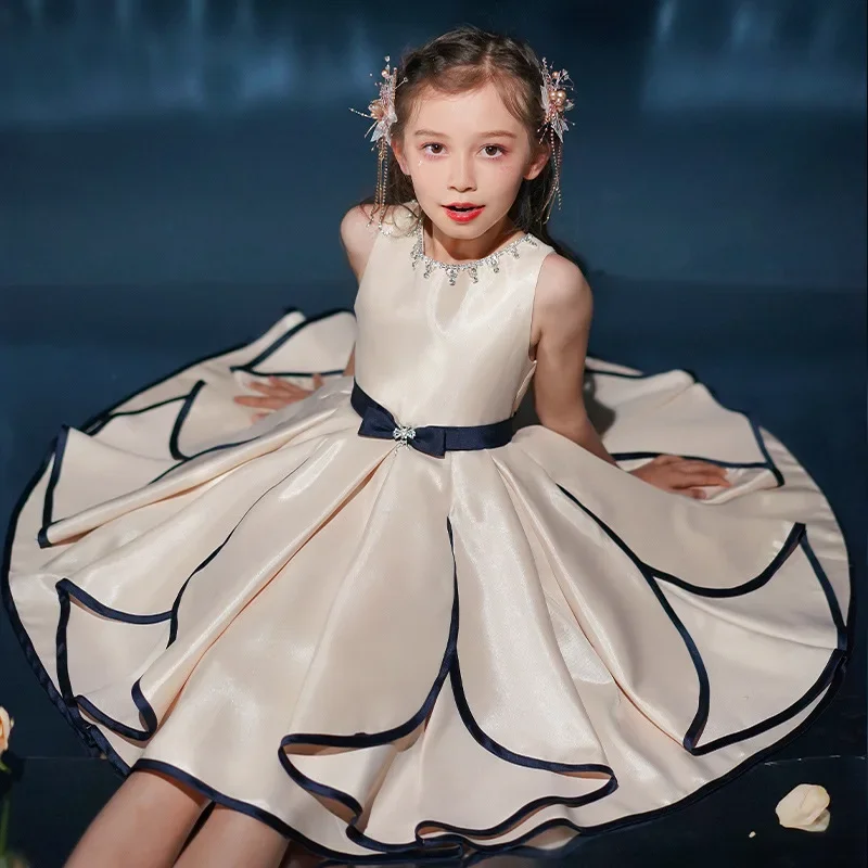 Korean Girls Princess Dress for Baby Elegant Wedding Dresses Kids Vintage Ball Gown Children 1st Birthday Party Vestidos
