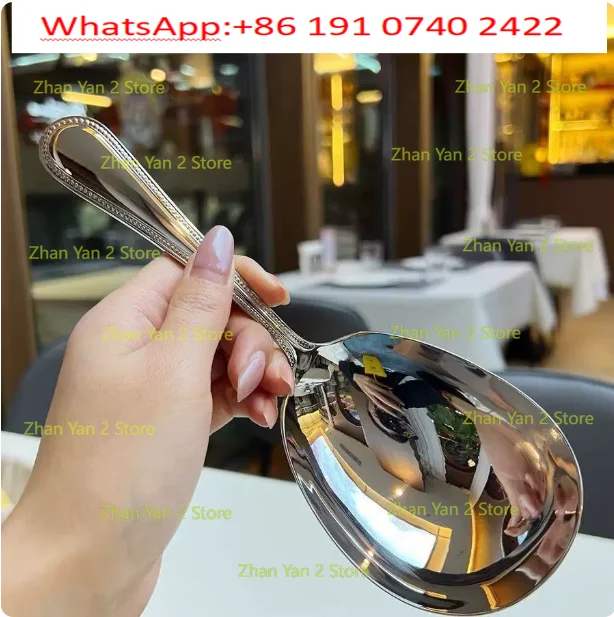 1PCS Stainless Steel Spoons Serving Spoon Ice Shovel Large Service Spoon Tableware for Home Kitchen Restaurant