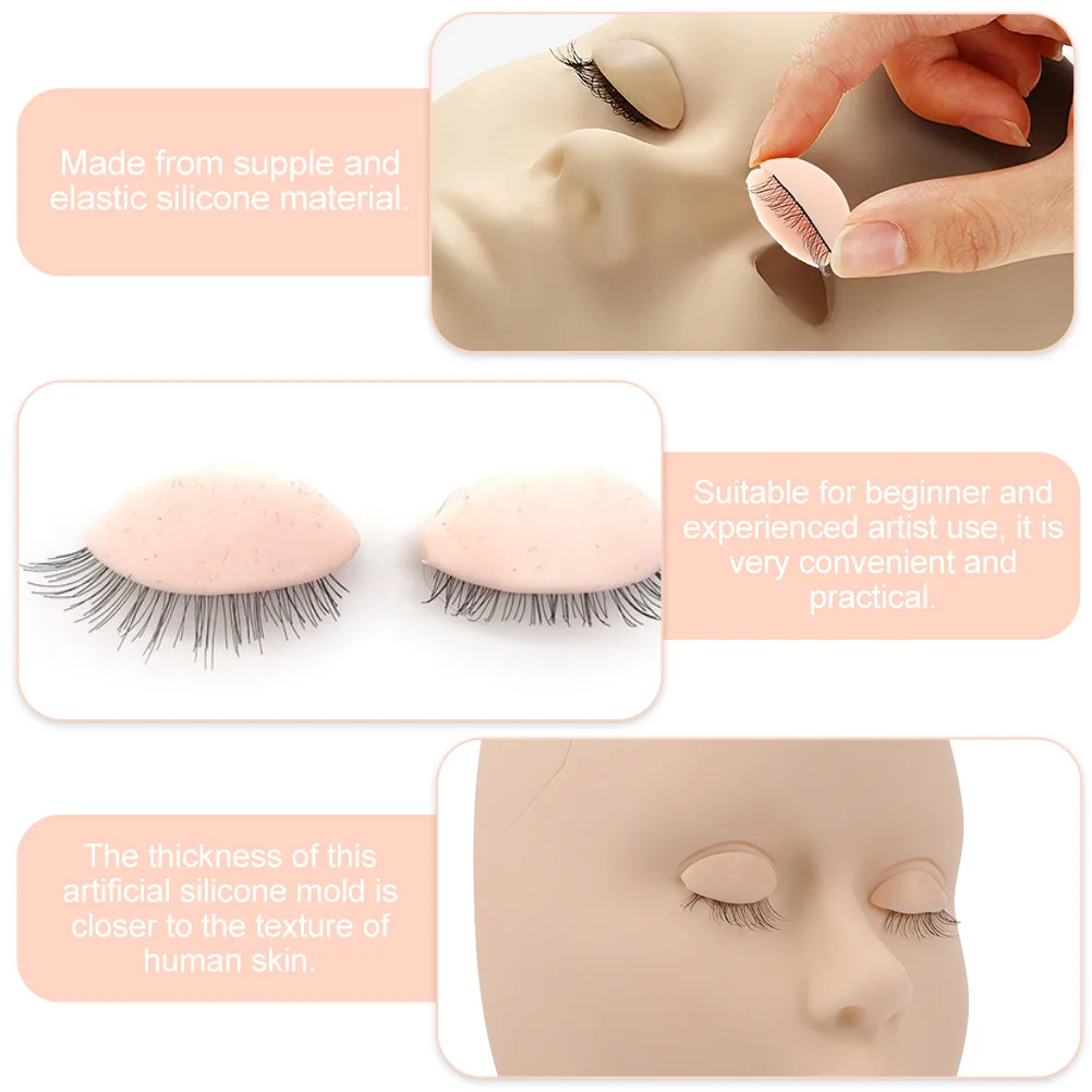 4 أزواج من قوالب تمديد الرموش، مادة سيليكون آمنة عديمة الرائحة للاستخدام الاحترافي والمبتدئين في قالب تمديد الرموش #1