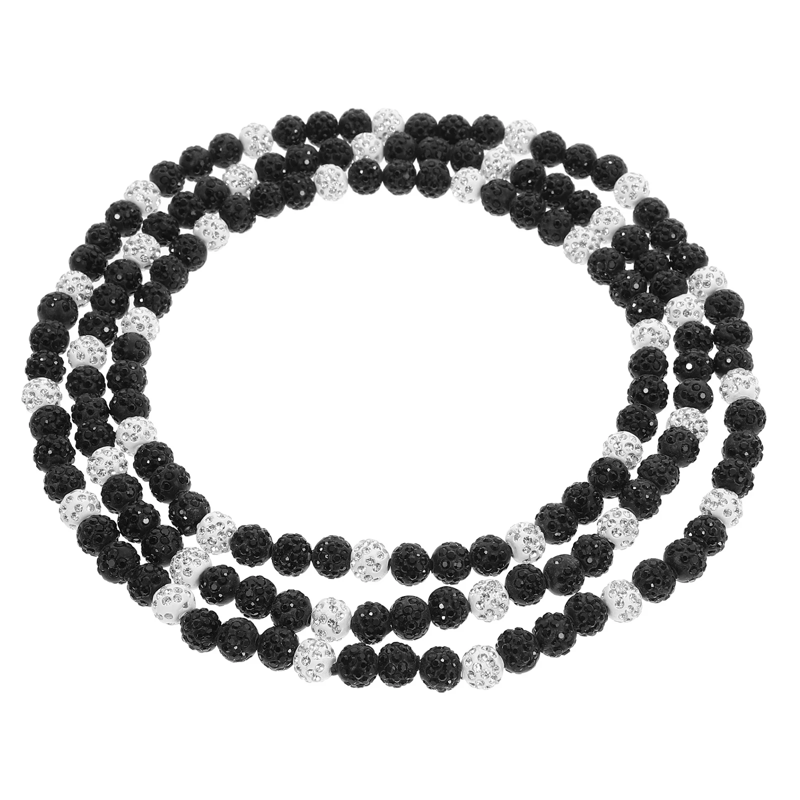 

3Pcs Rhinestone Beaded Necklace Men Jewelry Stylish Neck Chain Gift Necklace Beaded Jewelry Neck Chain