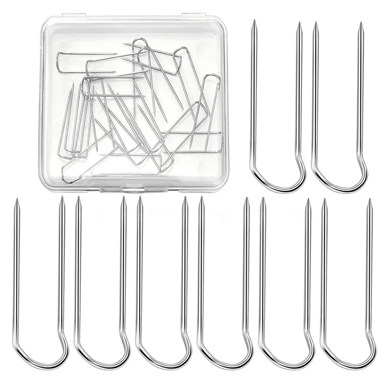 50 قطعة معدنية اللحف U دبابيس شوكة دبابيس الحرفية مستقيم اللحف إبرة للخياطة النسيج الحرفية صنع المجوهرات دبابيس الخياطة