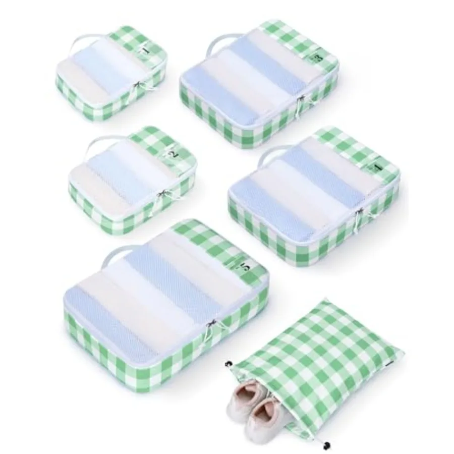 

Набор из 6 легких упаковочных кубов для путешествий, органайзер для багажа с персонализированной биркой в нескольких цветах для чемоданов и сумок