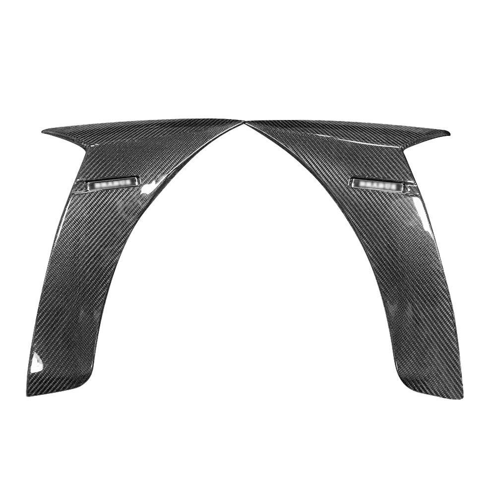 Real Carbon Fiber B Style Car Front Fender Side Air Vent Cover Shark Gills Vent Replace TrimS-Class W222