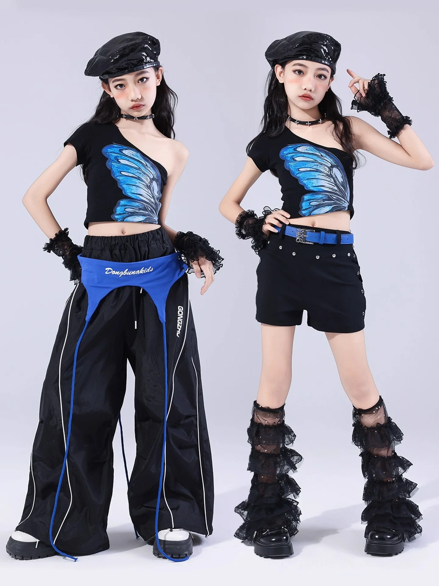 Filles Kpop Jazz danse Costume nombril hauts Hiphop pantalon mode défilé tenues moderne rue danse porter scène vêtements BL16818
