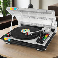 MOC 310PCS Creative Retro Record Player Building Blocks MOC Construction Bricks Music Player Model Children Toys Gifts