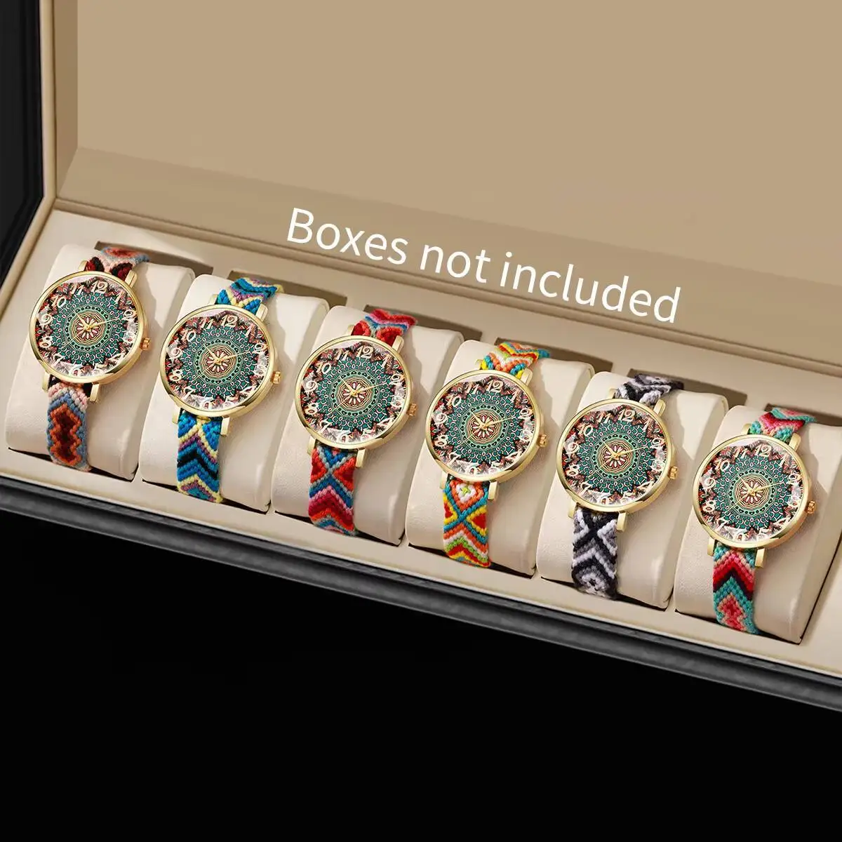 1/6/7 قطعة ساعات نسائية عصرية عتيقة بحزام منسوج ساعات يد كوارتز للسيدات Reloj Mujer (بدون صندوق)