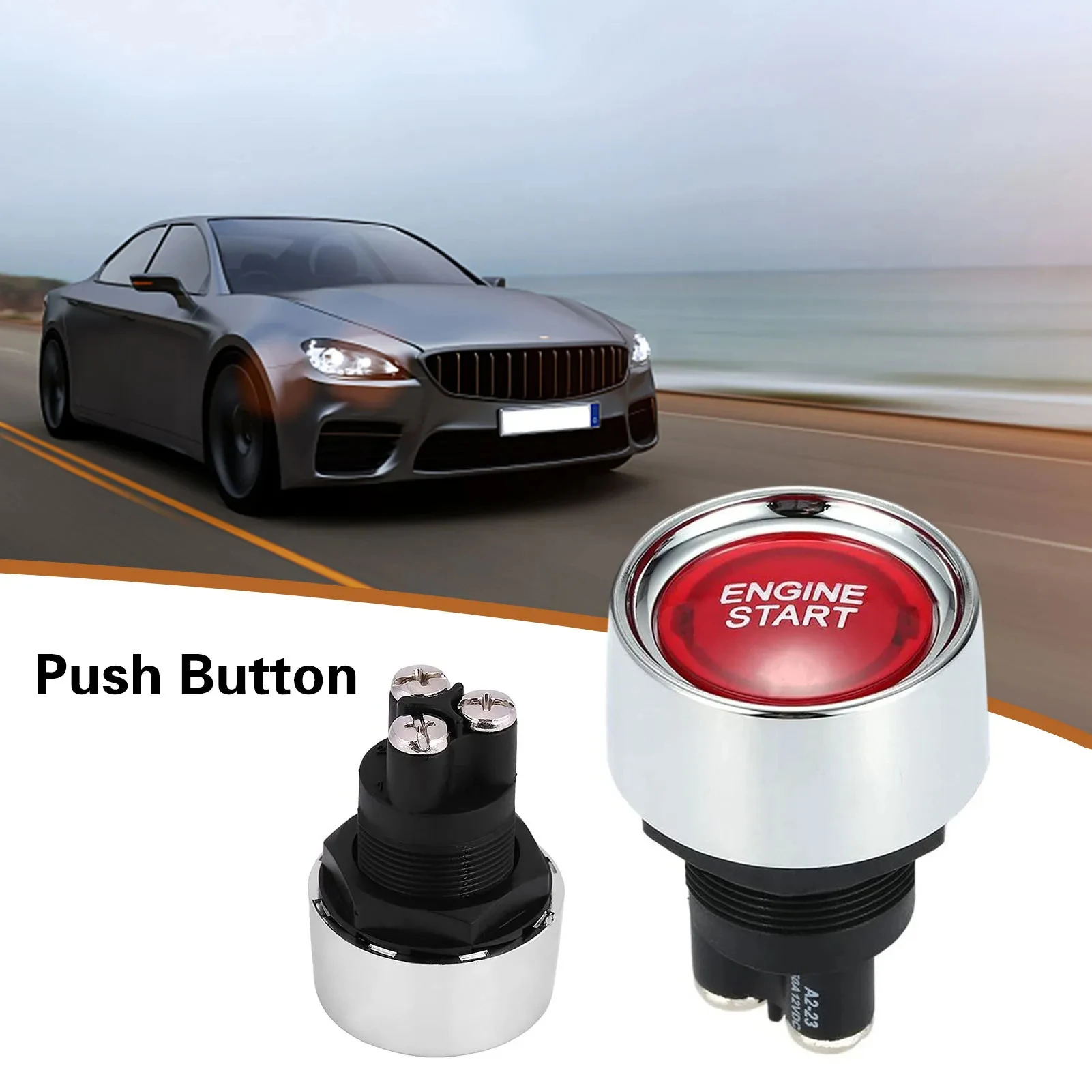 Hot 12V/24V 50A Car Engine Start Push Button Keyless Start Button Ignition Starter Car Engine Start Button Auto Accessories