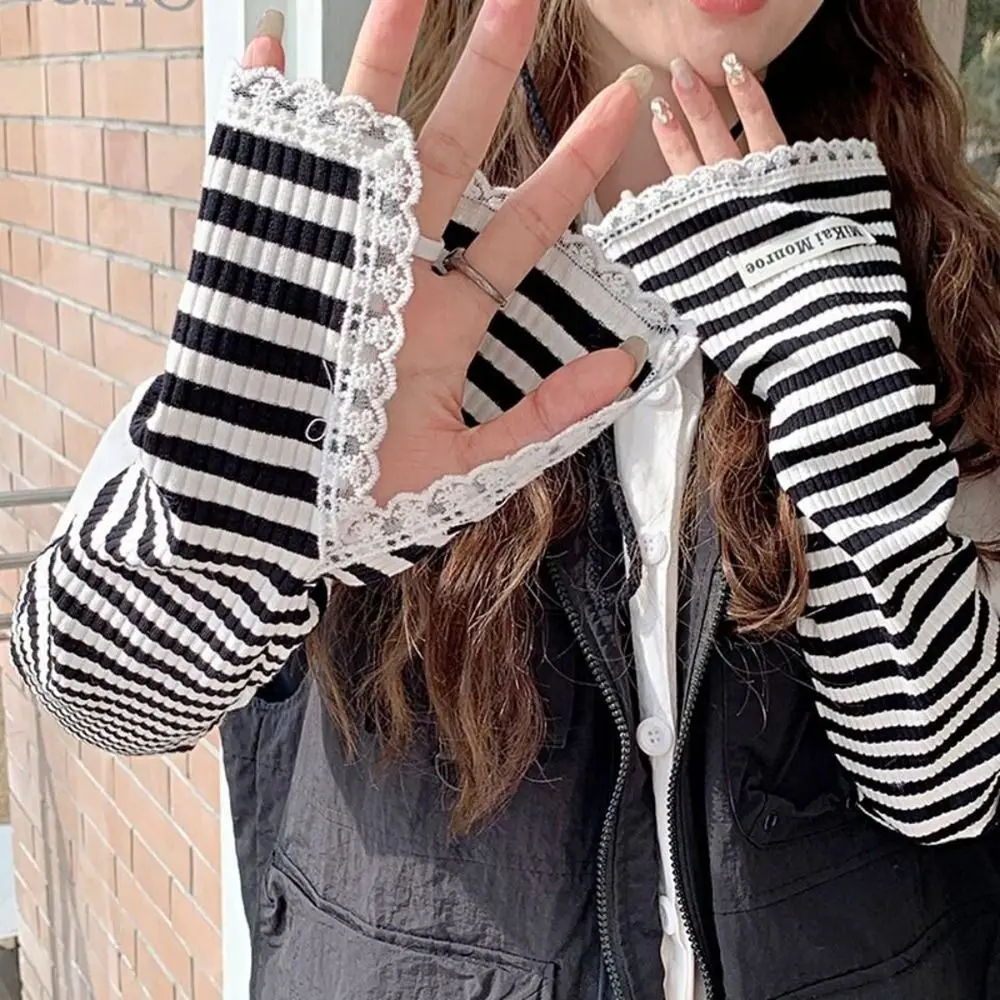 New Ice Shreds Maniche di protezione solare Protezione UV a righe Protezione solare Maniche di ghiaccio Moda Manica da braccio carina Estate