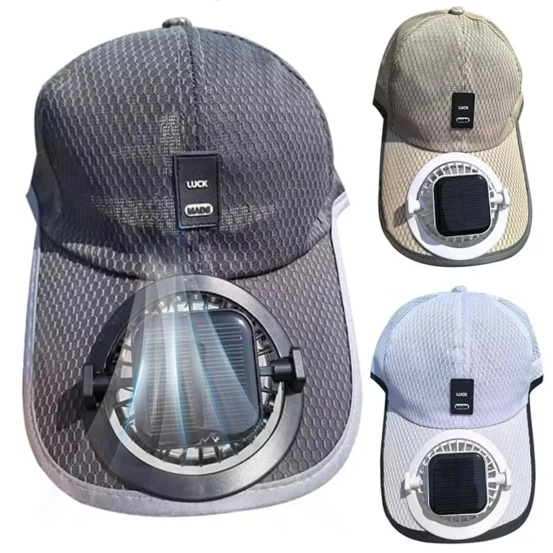Summer Solar Rechargeable Fan Hat Breathable Cap Anti UV Baseball Cap for Hiking Fishing Outdoor Sports Father Day Gifts