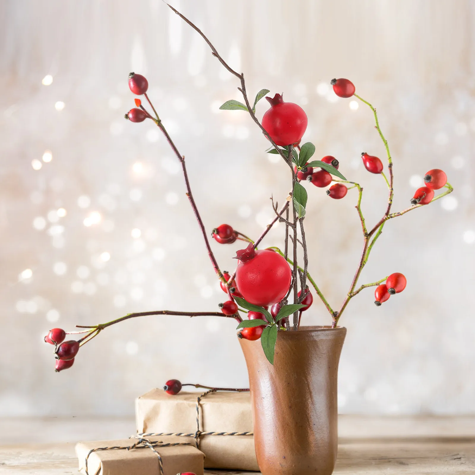 

Simulated Pomegranate Artificial Fruit Stem Room Decor Vase Filler Tall Branches Artificial Branches For Vase Spring Fall Decor