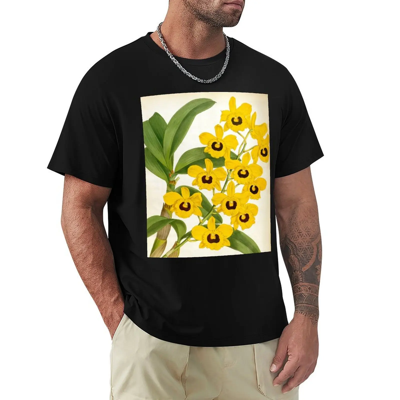 Vintage Dendrobrium Suavissimum Orchids Lindenia Collection T-Shirt Quick Dry Light Sports T-Shirt