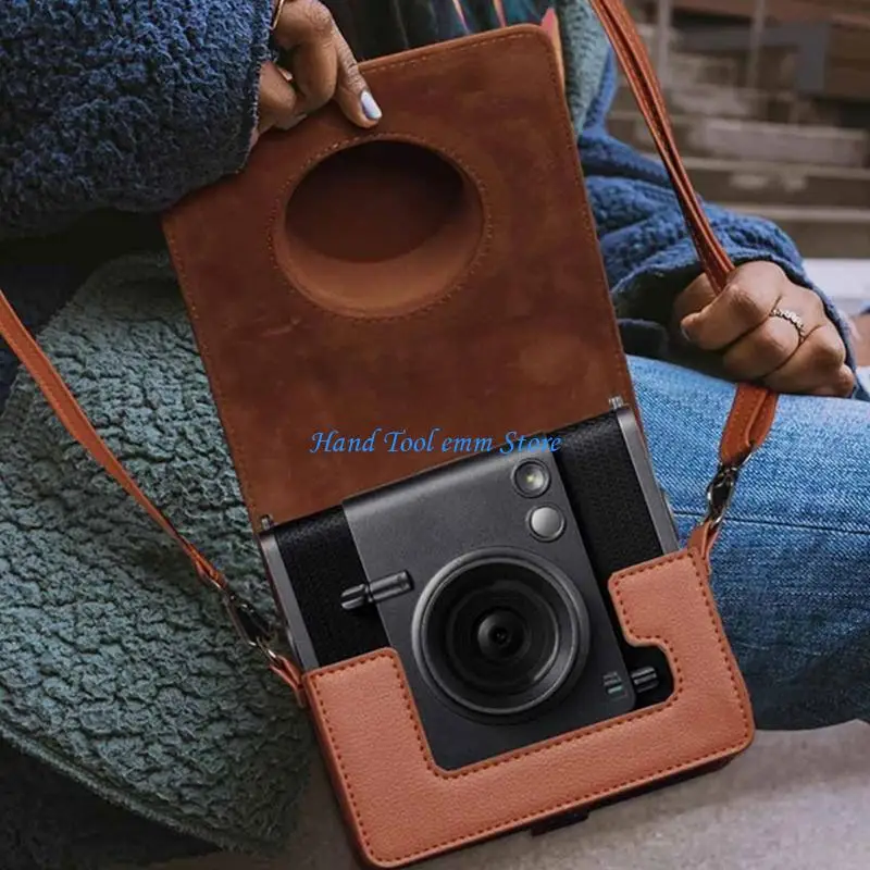 

H37F Camera Case PU Leather Soft PU Leather Cover for Wide Shoulder Straps