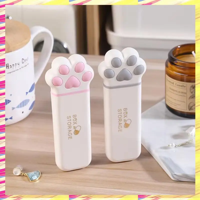 

ABJJ Mini Cat Storage Box — портативный, многофункциональный органайзер с тремя сетками для лекарств, ювелирных изделий и мелких предметов