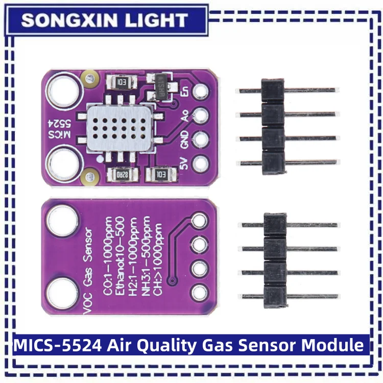MICS-5524 Luftqualitätsgassensormodul Kohlenmonoxid Wasserstoff Methan Ethanol H2 CO MICS5524 Erkennungsmodulplatine DC 5V